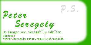 peter seregely business card